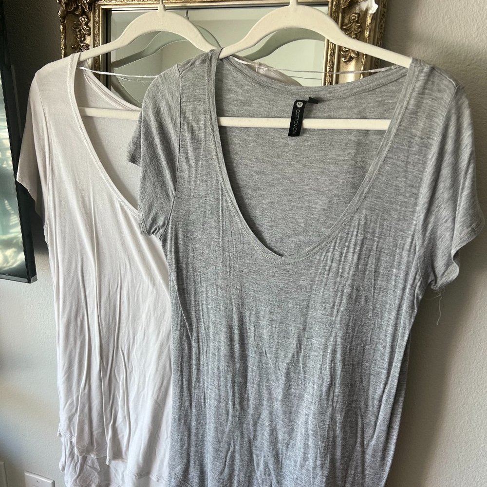 Cotton On Tee Set, White and Grey, Size M